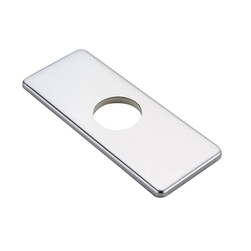 BWE 6" Sink Hole Cover Chrome for Bathroom Vanity Sink 1 Hole or 4 Inch 3 Holes Centerset Sink Stainless Steel Deck Plate Escutcheon Modern Cover Cap - Image 1